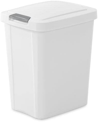 Sterilite 10438004 7.5 Gallon White TouchTop™ Wastebasket