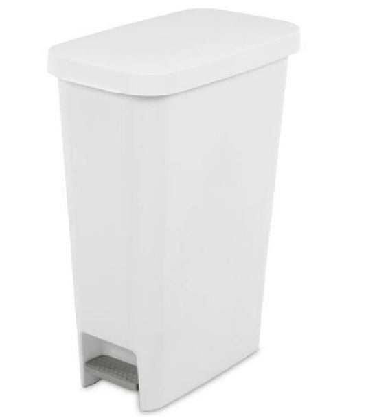 STEP ON CAN-11 GAL.24″H – SLIM WHITE